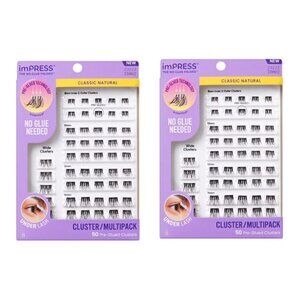 KISS imPRESS Pre-Glued Lash Clusters Multipack Classic Natural Pack of 2